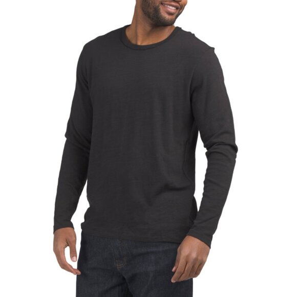 RAG & BONE Black Classic Long Sleeve Heathered Tee